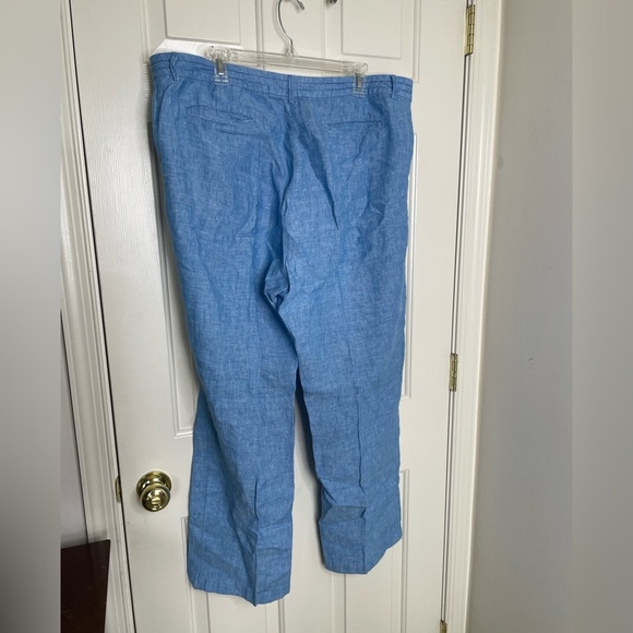 L.L. Bean chambray blue 100% linen pants elastic tie waist | 18 - Picture 4 of 13